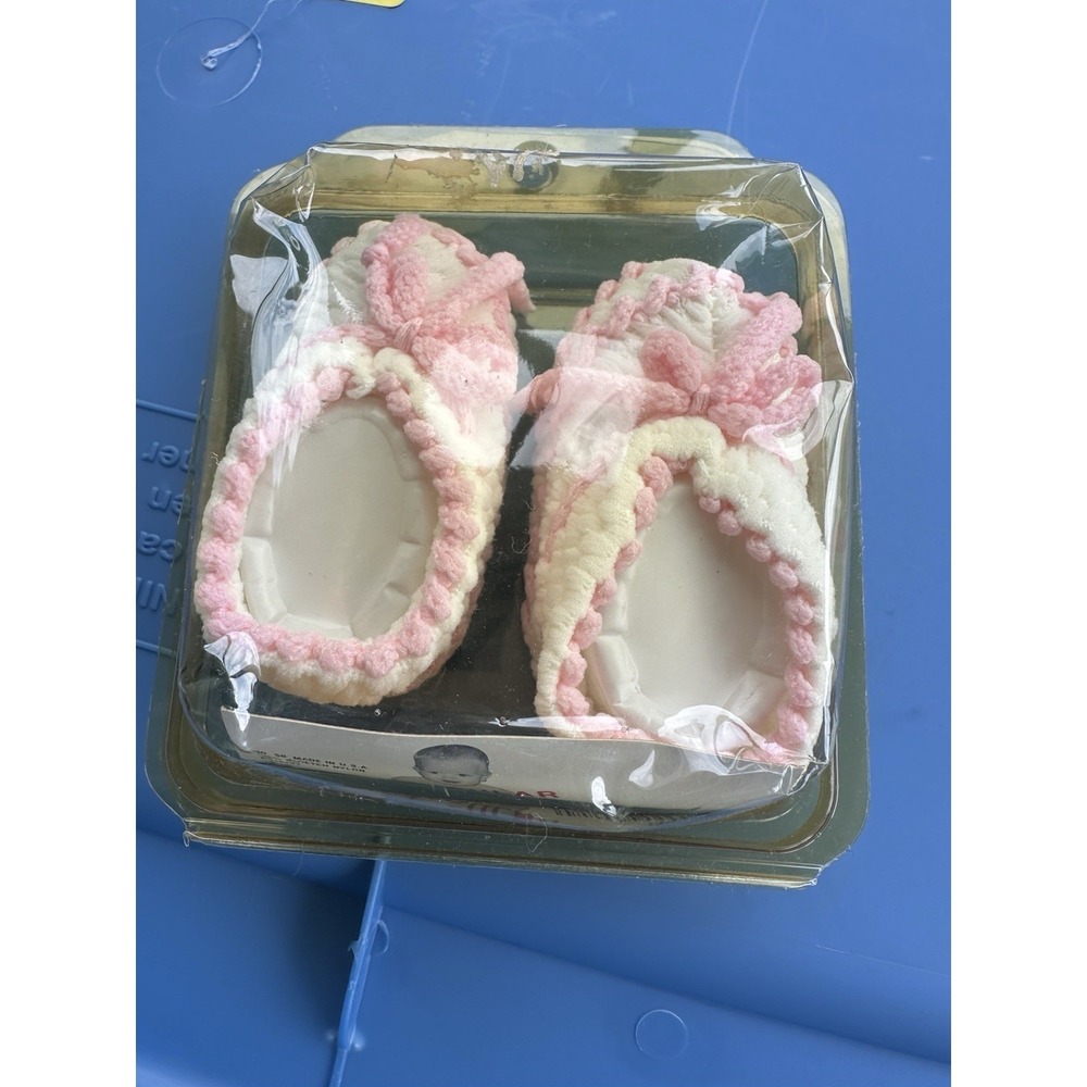 NEW VTG Spencer's Infant Booties Made In The USA 100% Stretch Nylon 2 Pairs